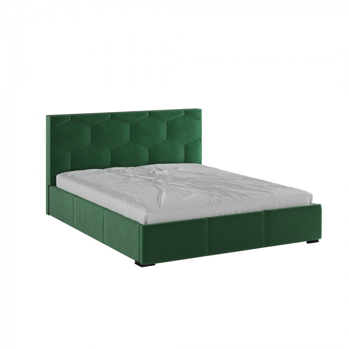 Манука Кровать интерьерная 160 изумруд, ортопед