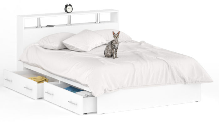 Камелия Кровать с ящиками 1400, белый