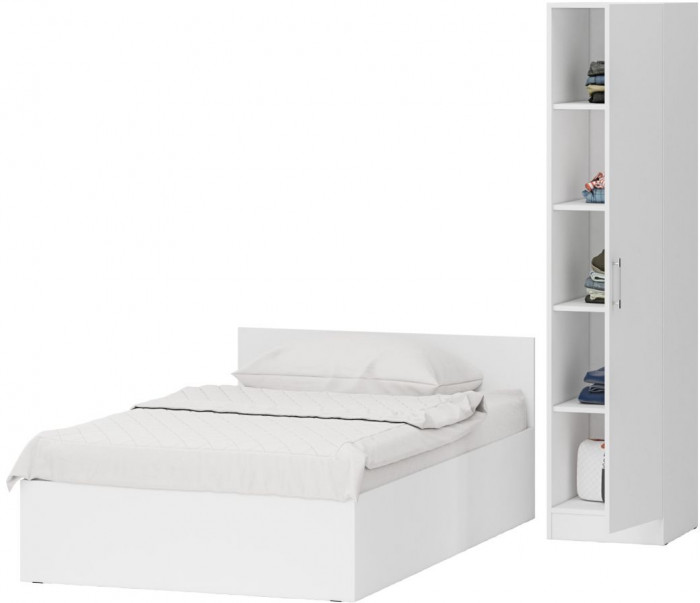 Кровать 1200 + Пенал Стандарт, белый