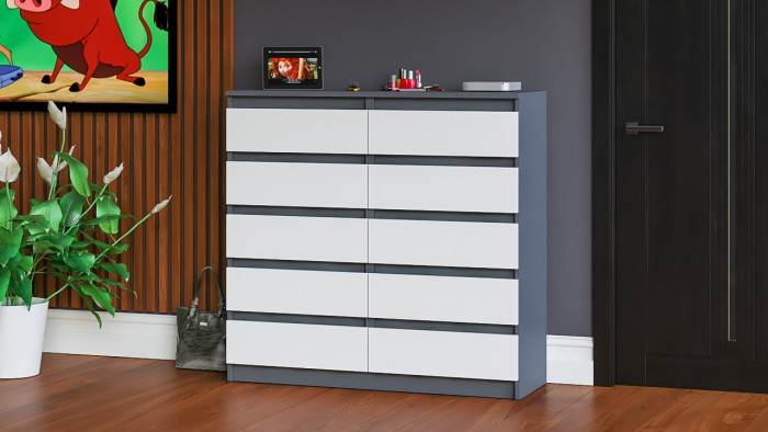 Мори Комод МК1200.10, графит/белый