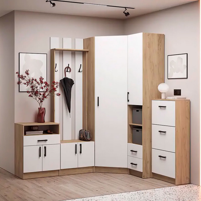 мс для прихожей Вега ОБ-2 дуб крафт золотой/белый