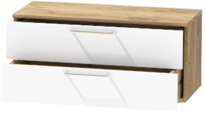 Тумба-5 прикроватная подвесная "Иннэс-7", Крафт золотой/Белый