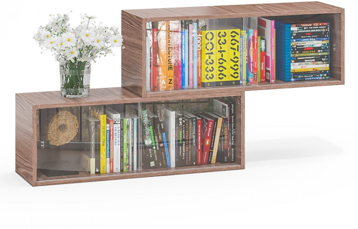 Две полки книжных С-МД-КН01, ясень шимо тёмный