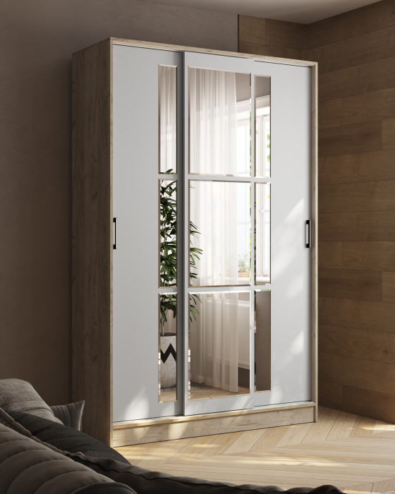 Шкаф-купе Стиль-2 1400, Дуб крафт серый/Камень серый