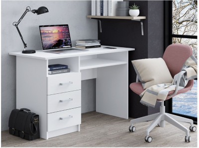 Стол письменный ПС-02 (с ящиками) белый (Белый)