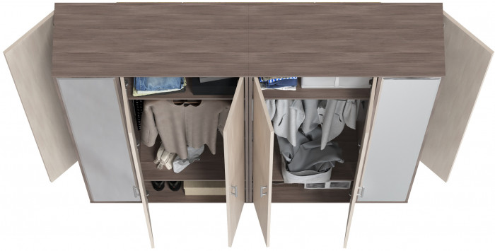 Две прихожих Домино-мини 2-3421бод.тем/св, бодега тёмный/бодега светлый