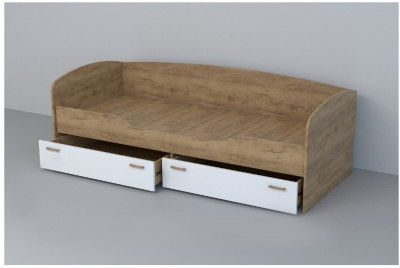 Кровать 0,8 арт.016 (Дуб Крафт Золотой/Белый Глянец)