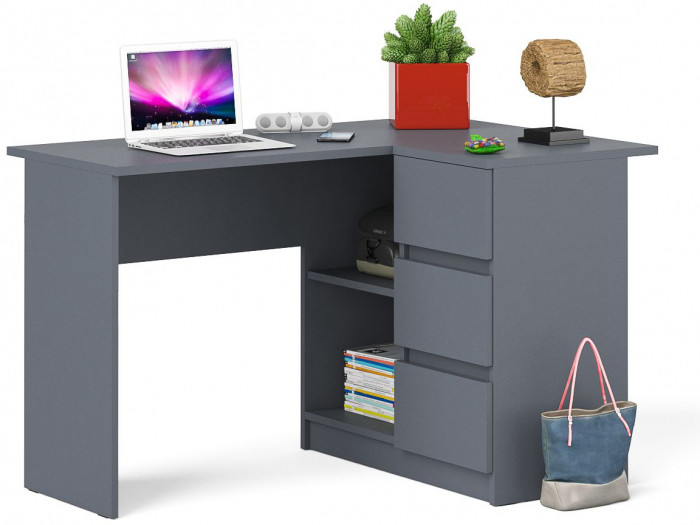 Мори компьютерный стол МС-16 правый, графит