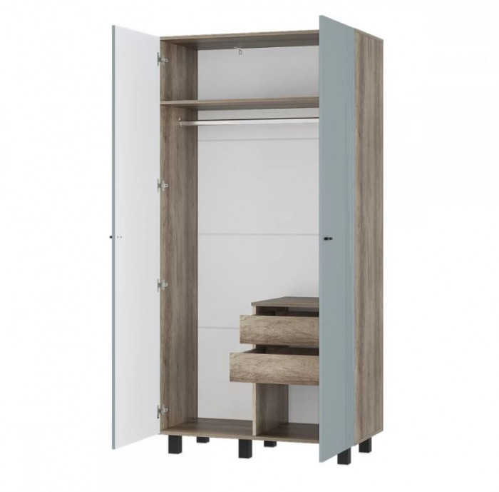 "Олива" ШК-03 Шкаф 2-х створчатый Дуб каньон/МФ11Шарли бриз