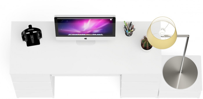 Мори компьютерный стол МС-2 + Тумба ТМП400.1, белый