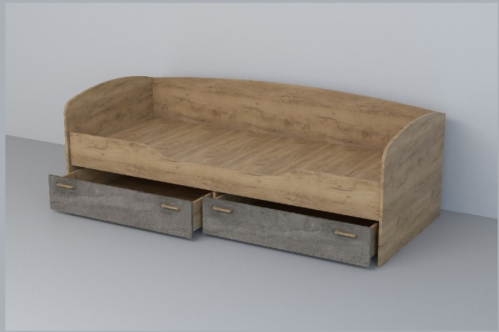 Кровать 0,8 арт.016 (Дуб Крафт Золотой/Камень Темный)