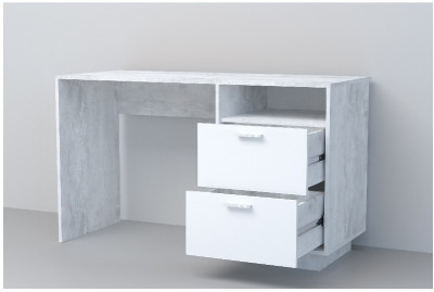 Эго Стол Ст-3 ПД (Глянец Белый/Бетон Светлый)