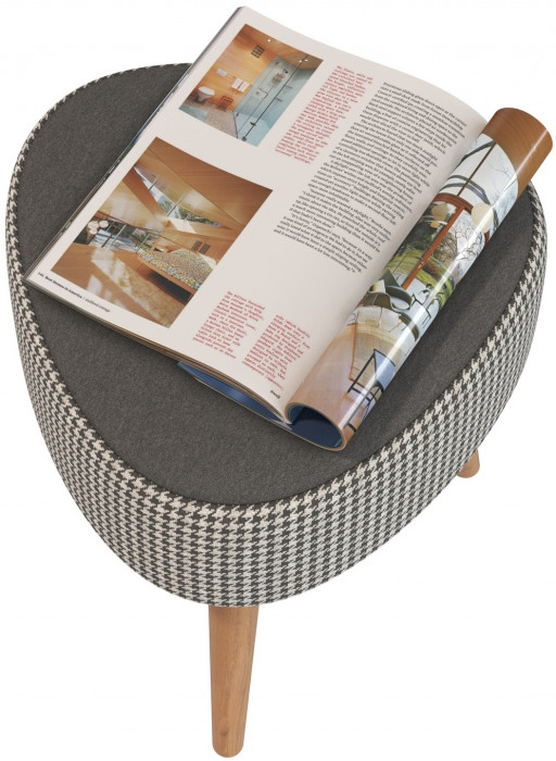 Банкетка 6-5134ТКчёр Ева, ткань чёрная с рисунком