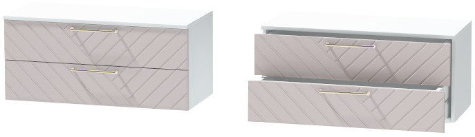 Тумба-5 прикроватная подвесная "Иннэс-7", Белый/Грэй софт