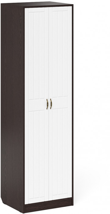 Прихожая П-6 Компоновка № 18, цвет венге/фасады МДФ белое дерево фрезеровка прованс, ШхГхВ 120х50х210 см., универсальная сборка