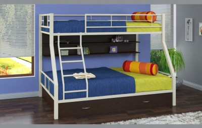 Двухъярусная кровать Гранада-1ПЯ, серый / Венге (Дуб Сонома, Черный)