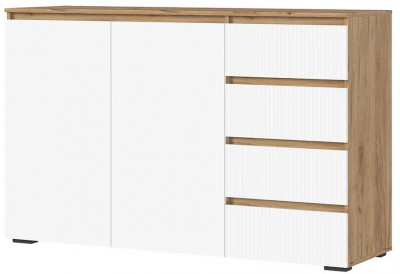 Хелен КМ 06 Комод 4 ящика (1502х958х460) белый супер, белый/дуб крафт золото