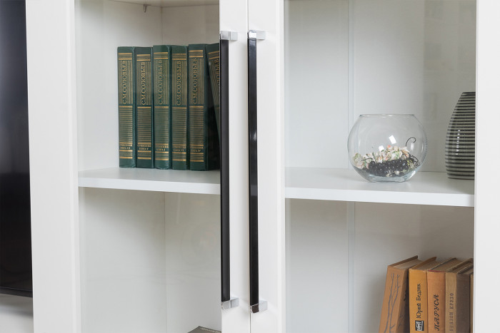 Валенсия Гостиная № 133, ЛДСП белый шагрень/МДФ белый шагрень