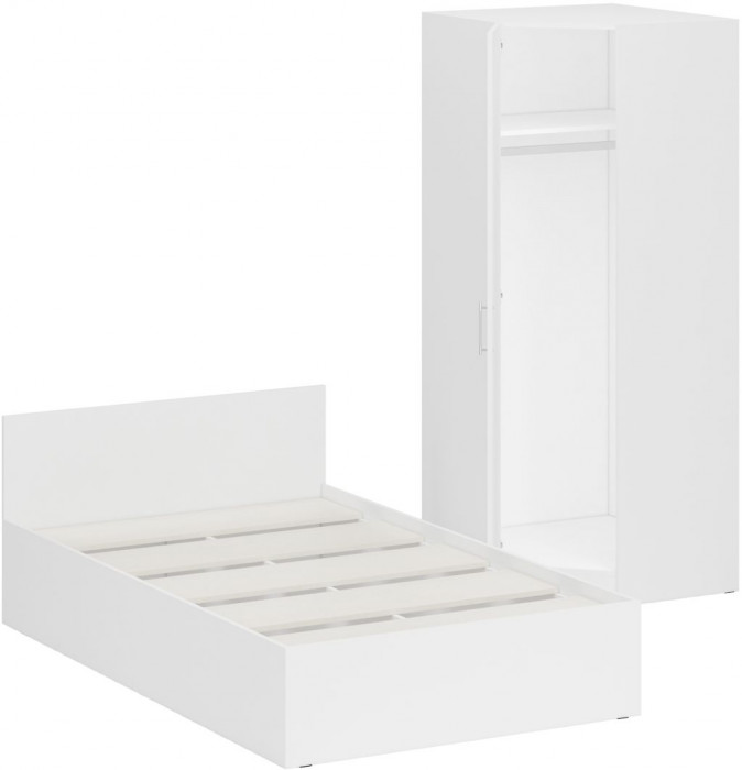 Кровать 1200 + угловой шкаф Стандарт, белый