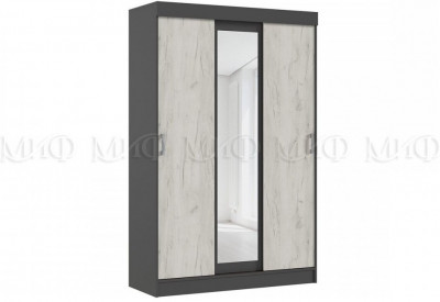 Бася Шкаф-купе (Дуб крафт белый/Графит)