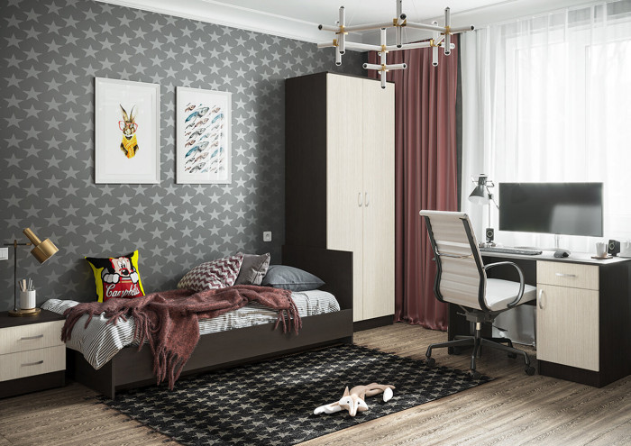 Кровать 80х200 с основанием ЛДСП Ронда КР-080, венге