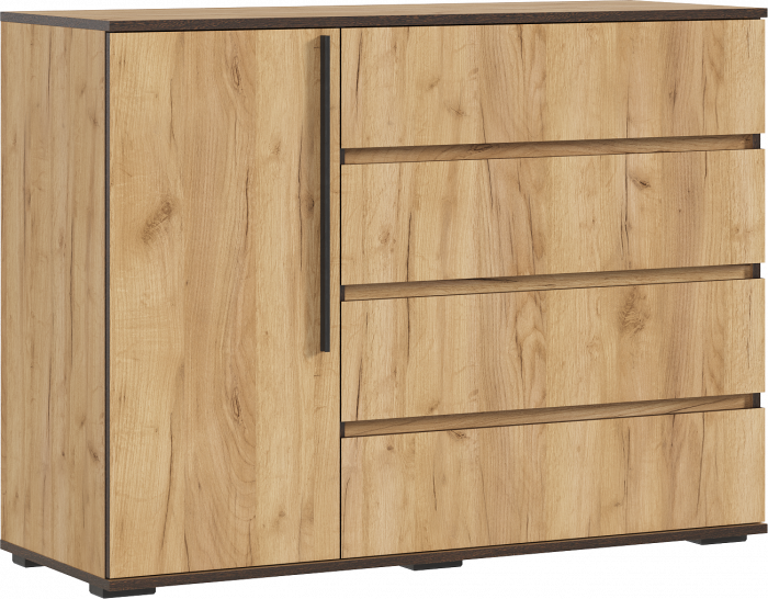Норд Комод 1 дверь 4 ящика (1200), Дуб крафт