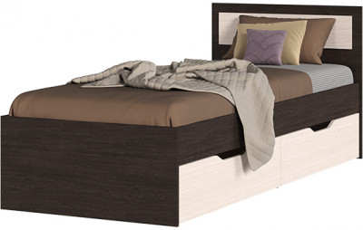ГАРМОНИЯ КР 607 кровать с ящиками (0,8х0,78х2,032) венге/белфорт