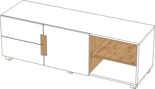Модульная гостиная комната "Шанталь" - Дуб наварра/Белый