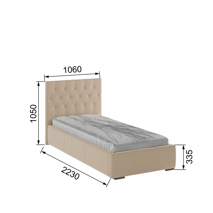 Октавия Кровать интерьерная 900 бежевый ромб, ортопед