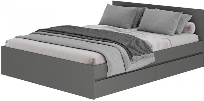 Кровать 1,6 м Симпл КР-17, графит