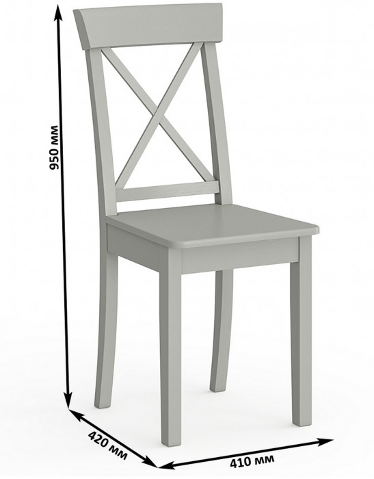 Стул Мебель--24 разборный Гольф-14, цвет серый, деревянное сиденье серое, ШхГхВ 41х42х95 см., от пола до верха сиденья 47 см.