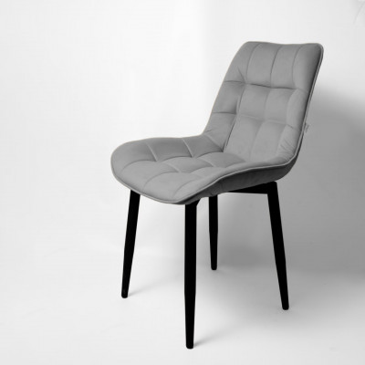 Стул "Бостон" черный матовый Velutto 52 серый