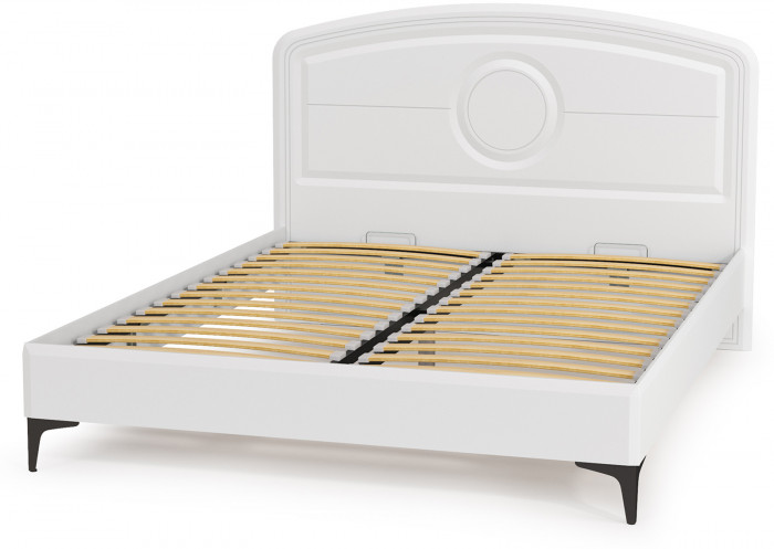 Валенсия Спальня 11.36.01 Кровать БЕЗ ортопеда, ЛДСП белый шагрень/МДФ белый шагрень