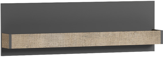 Полка навесная Денвер, Графит, Дуб гранж песочный