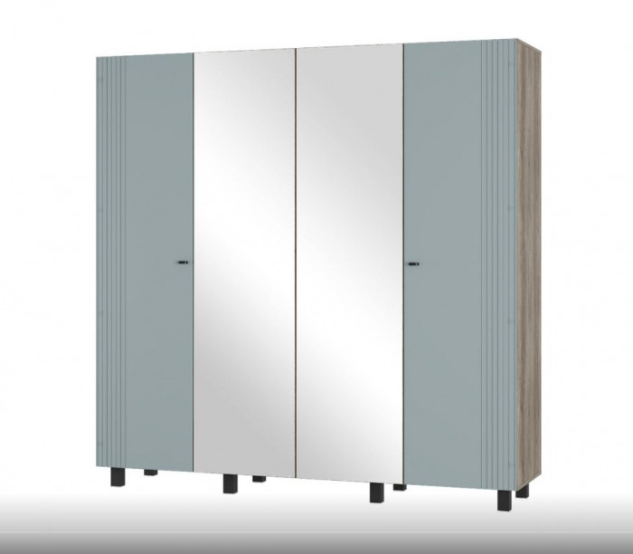 "Олива" ШК-13 Шкаф 4-х створчатый Дуб каньон/МФ11 Шарли Бриз