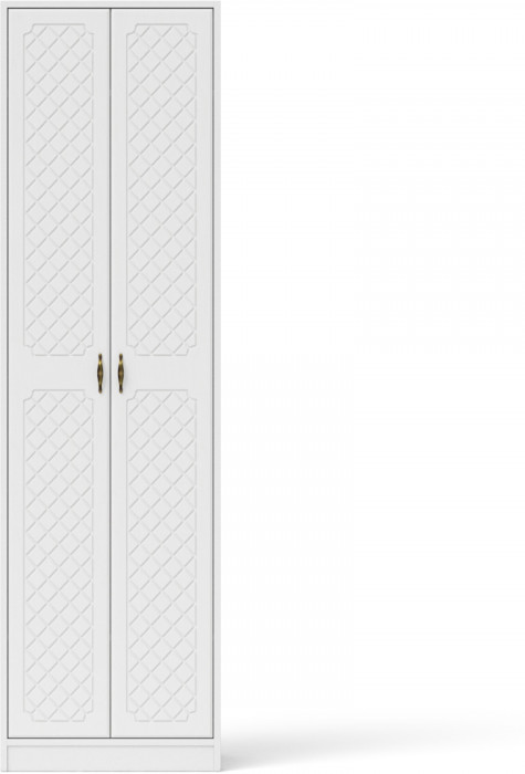 Прихожая П-6 Шкаф, белая шагрень/фасады МДФ белое дерево фрезеровка ромб