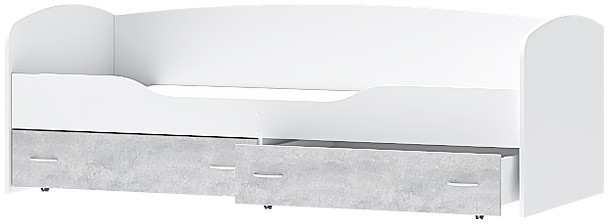 Детская комната Бриз ЛДСП, набор 4, Белый/Цемент светлый