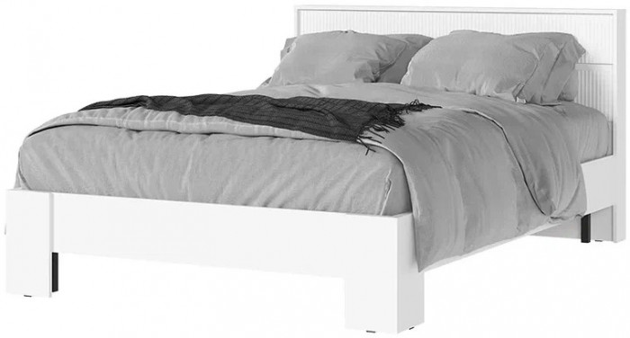 Хелен КР 02 Кровать 1.4х2.0 (1,470х0,928х2,114) белый супермат/белый