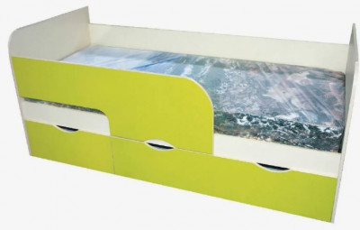 Кровать детская Минима "Лего 1860" (1892х770х850) дуб атланта/лимон глянец