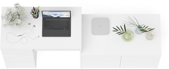 Мори Стол компьютерный МС-6 левый + Тумба МА900.1, цвет белый, ШхГхВ 180,4х50,4х76,6 см., выдвижные ящики слева, НЕ универсальная сборка