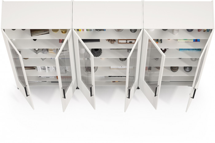 Валенсия Гостиная № 127, ЛДСП белый шагрень/МДФ белый шагрень