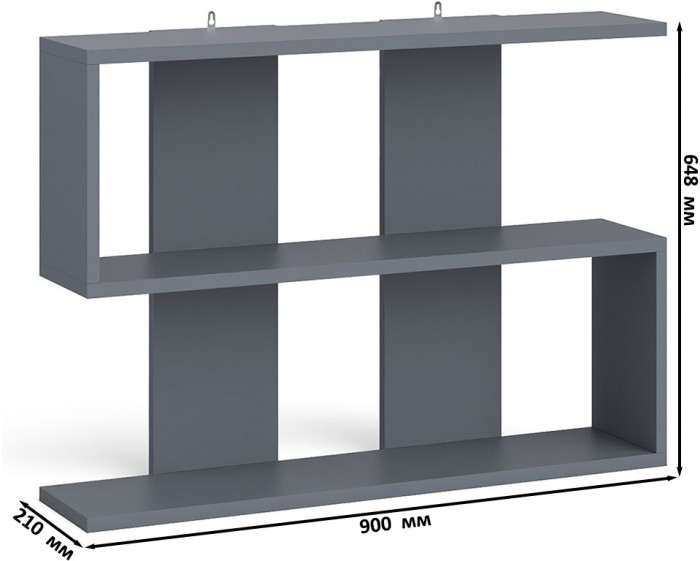 Мори Стол компьютерный МС-1 правый + Комод МК1200.6 + Полка 900, цвет графит, ШхГхВ 210,4х50х209,6 см., НЕ универсальная сборка