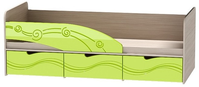 Детская кровать Бриз-3 80х190, волна (Антарктида/Белый/Правый)