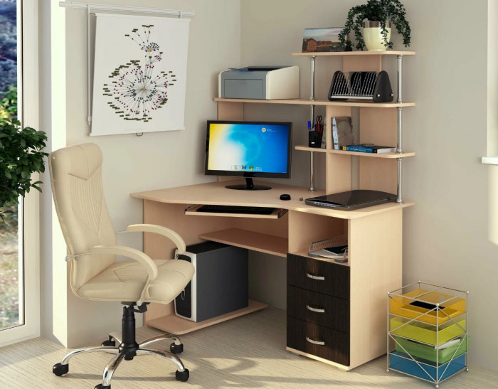 "Форест" стол компьютерный (1300х900х1500) (СНЯТ С ПРО-ВА) венге/лоредо