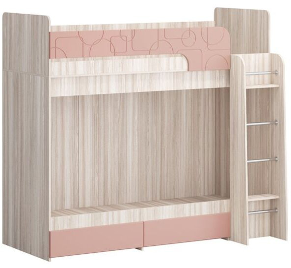 Двухъярусная кровать Бемби МДФ NEW, ясень (Эринус, Ясень шимо светлый)