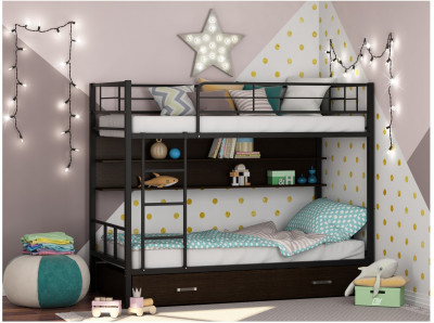 Двухъярусная кровать Севилья 2ПЯ (Серый, Дуб молочный)