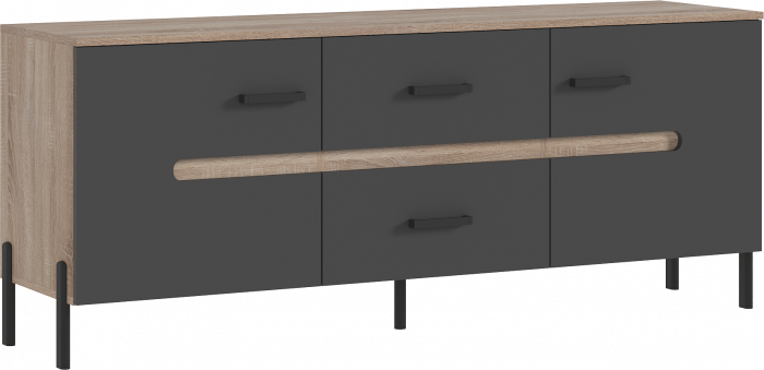 Ким Тумба ТВ (металл) Графит софт, сонома