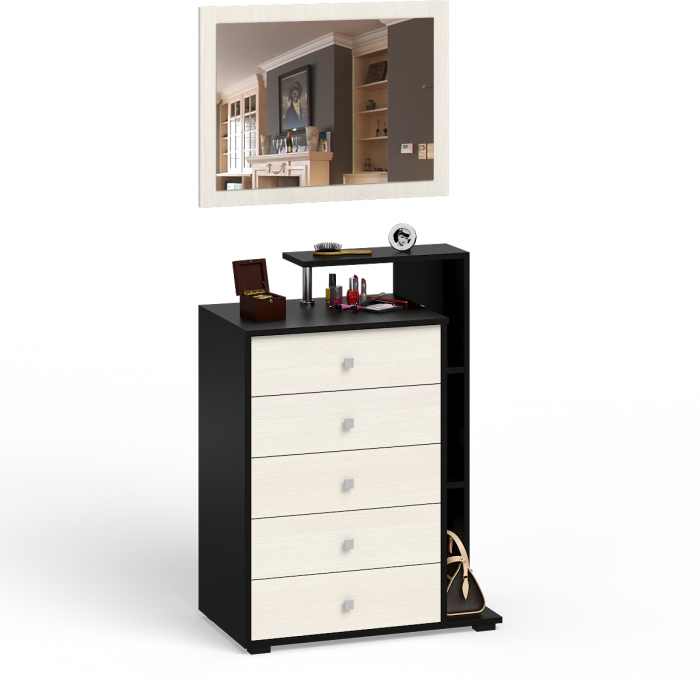 Камелия Комод + Зеркало, венге/дуб лоредо