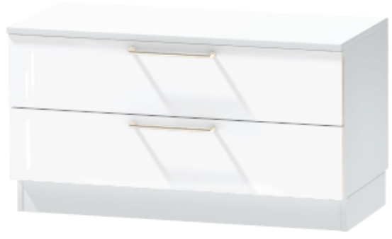 Тумба-5 прикроватная напольная "Иннэс-7", Белый/Белый глянец