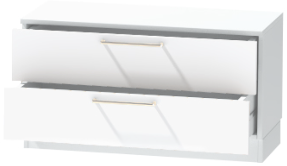 Тумба-5 прикроватная напольная "Иннэс-7", Белый/Белый глянец